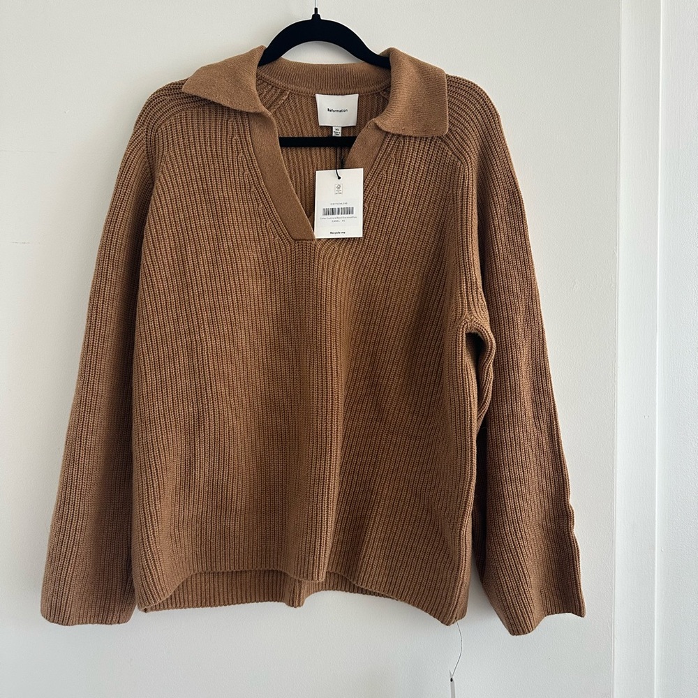 Reformation Esther Cashmere Blend Oversized Polo